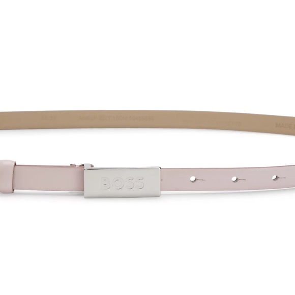 Hugo Boss Italian-Leather Belt with Logo Plaque - Picture 3 of 5